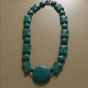 turquoise  with sterling toggle lock and crystals